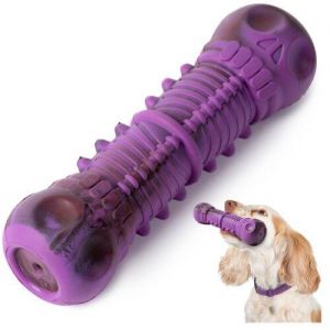 Dog Indestructible Chew Toys Aggressive Chewers Squeaky Teething Skull Bone Gift