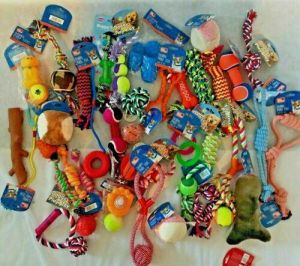 לגאסוס - לקנות מחו"ל בשפה שלך צעצועים BULK PACK ASSORTED PET DOG SQUEAKY CHEW ROPE BALL RUBBER FETCH TOYS