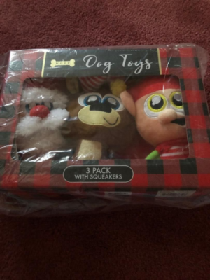 לגאסוס - לקנות מחו"ל בשפה שלך צעצועים WOOF CHRISTMAS 3 PACK WITH SQUEAKERS DOG TOYS, NEW.