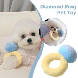 Dog Plush Toys Durable Squeaky Chew Toy Mini Cute Ring Bite Interact GX J2H4