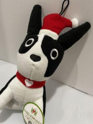 NEW Hugglehounds  Boston Terrier Christmas dogs TOY MARSHALLS MR. BONEJANGLES