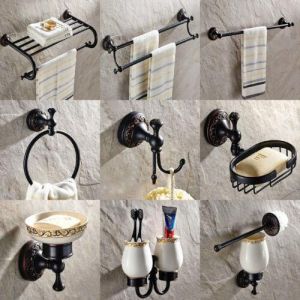 לגאסוס - לקנות מחו"ל בשפה שלך אביזרי אמבטיה Oil Rubbed Bronze Carved Bathroom Accessories Set Bath Hardware Towel Bar ee008