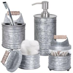 לגאסוס - לקנות מחו"ל בשפה שלך אביזרי אמבטיה Autumn Alley Galvanized Rustic Farmhouse Bathroom Accessories Set- 4 pieces