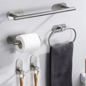 לגאסוס - לקנות מחו"ל בשפה שלך אביזרי אמבטיה Bathroom Accessories Set Wall-mounted Towel Bar Toilet Paper Rack Stainless