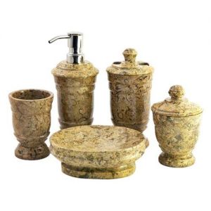 Fossil Stone 5-Piece Bathroom Accessories Set