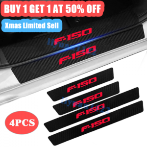 לגאסוס - לקנות מחו"ל בשפה שלך אביזרים לרכב 4PC Carbon Fiber Leather Car Door Sill Protector for Ford F150 F-150 Accessories
