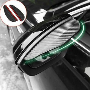 לגאסוס - לקנות מחו"ל בשפה שלך אביזרים לרכב 2x Carbon Fiber Black Mirror Rain Visor Guard For Car Auto Accessories Universal