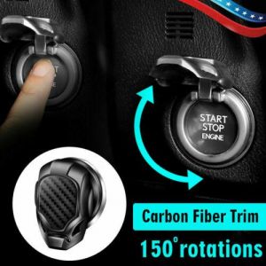Car Carbon Fiber Engine Start Stop Push Button Switch Cover Trim Accessories