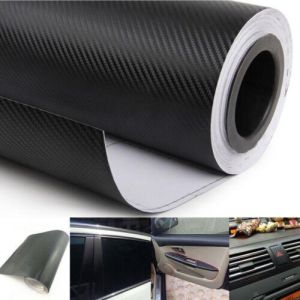 3D Car Interior Accessories Panel Black Carbon Fiber Vinyl Wrap Car DIY Sticker