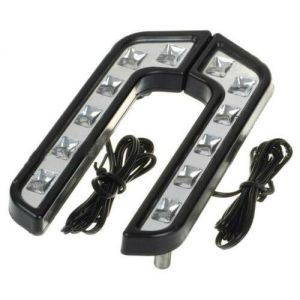 2Pcs White Car Daytime Running Light Fog Driving Lamp 6LED Strip Accessories 12V