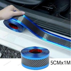 Carbon Fiber Car Door Sill Scuff Cover Plate Sticker Protector Auto Accessories