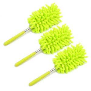 Evelyne 3-Piece Home Cleaning Microfiber Bendable Extendable Duster - Green