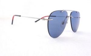 GUCCI Sunglasses GG0397S 006 Silver/Blue Aviator Metal MADE IN ITALY - New
