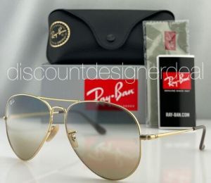 Ray-Ban RB3689 Aviator Sunglasses 001/GD Gold Frame Blue To Brown Gradient Lens
