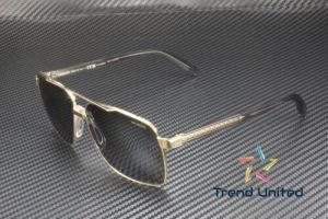 VERSACE VE2174 1002Z3 Gold Dk Grey Mirror Silver Polarized 59mm Men&#039;s Sunglasses