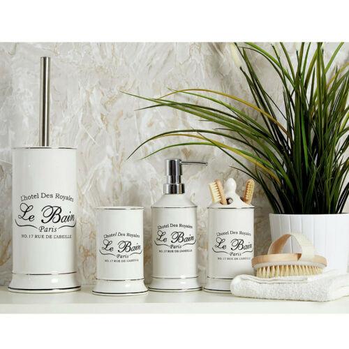 לגאסוס - לקנות מחו"ל בשפה שלך אביזרי אמבטיה Le Bain Bathroom Accessory Set Stoneware Soap Dish Dispenser Bath Caddy Holder
