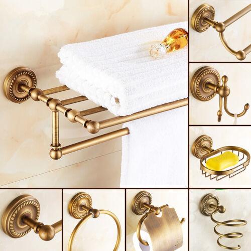 לגאסוס - לקנות מחו"ל בשפה שלך אביזרי אמבטיה Antique Brass Bathroom Accessories Towel Shelf Towel Bar Bath Hardware Set