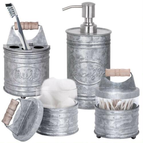 לגאסוס - לקנות מחו"ל בשפה שלך אביזרי אמבטיה Autumn Alley Galvanized Rustic Farmhouse Bathroom Accessories Set- 4 pieces