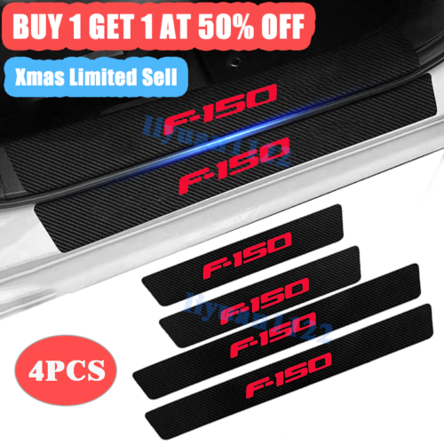 לגאסוס - לקנות מחו"ל בשפה שלך אביזרים לרכב 4PC Carbon Fiber Leather Car Door Sill Protector for Ford F150 F-150 Accessories